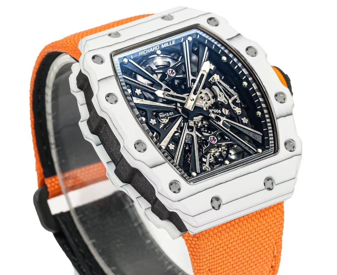 RM 012-01 Tourbillon White NTPT Carbon on Orange Rubb