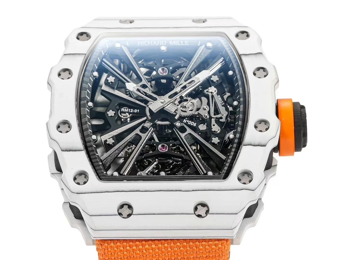 RM 012-01 Tourbillon White NTPT Carbon on Orange Rubb