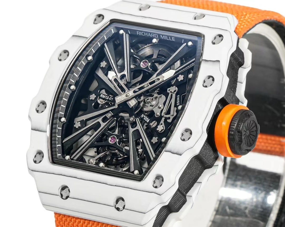 RM 012-01 Tourbillon White NTPT Carbon on Orange Rubb