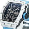 RM 012-01 Tourbillon White NTPT Carbon on Blue Rubber