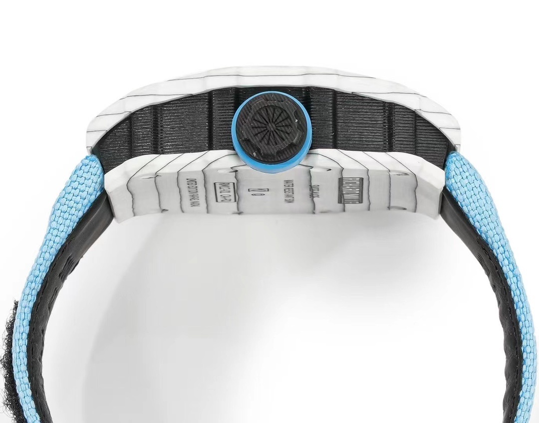 RM 012-01 Tourbillon White NTPT Carbon on Blue Rubber