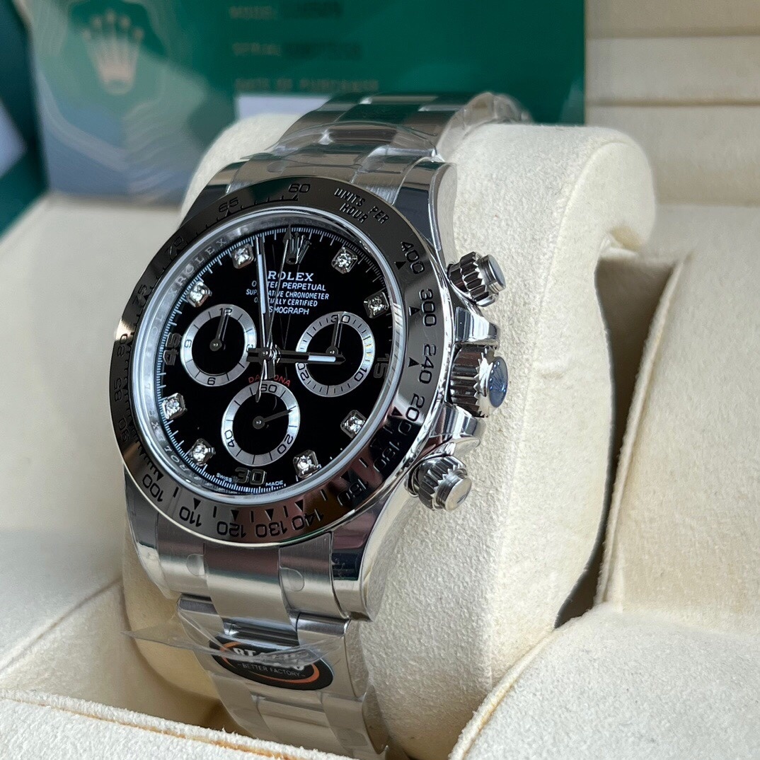Rolex Daytona White Gold Black Diamond Dial Oyster Bracelet 116509 - BRAND NEW