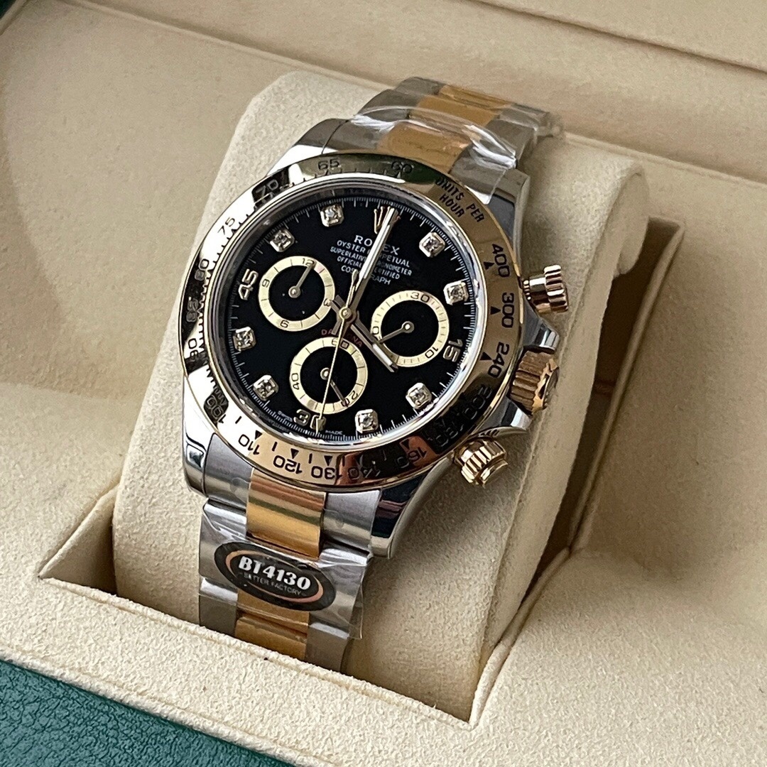 Top-grade watches 05649 Rolex Daytona Yellow Gold/Steel Black Diamond Dial Oyster Bracelet 116503 - BRAND NEW