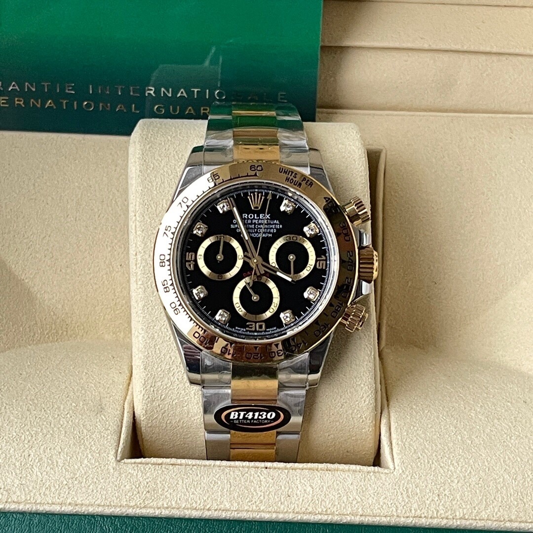 Top-grade watches 05649 Rolex Daytona Yellow Gold/Steel Black Diamond Dial Oyster Bracelet 116503 – BRAND NEW