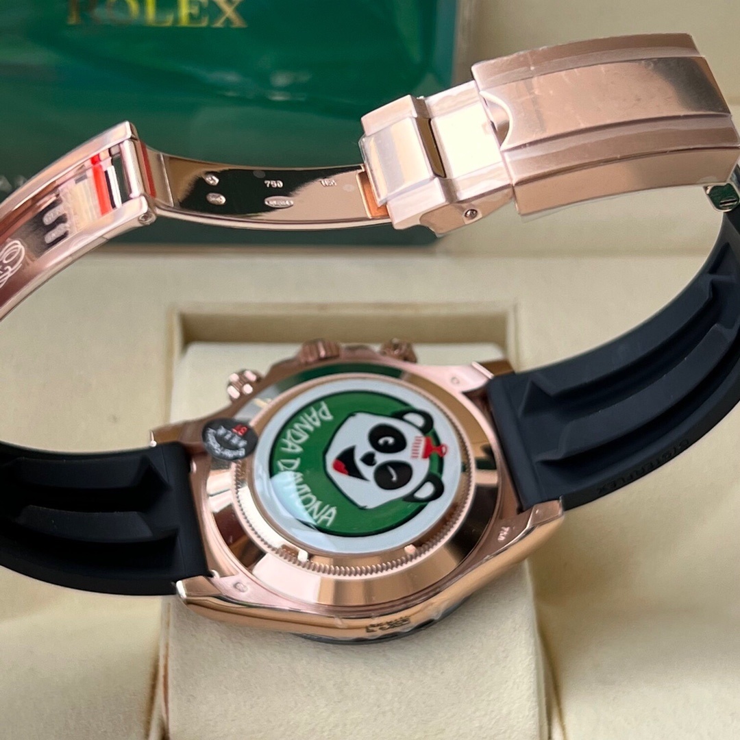 Top-grade watches 05709 Rolex Daytona 116515LN 40mm Oysterflex 18K Rose Gold Pink Sundust Black Subdials