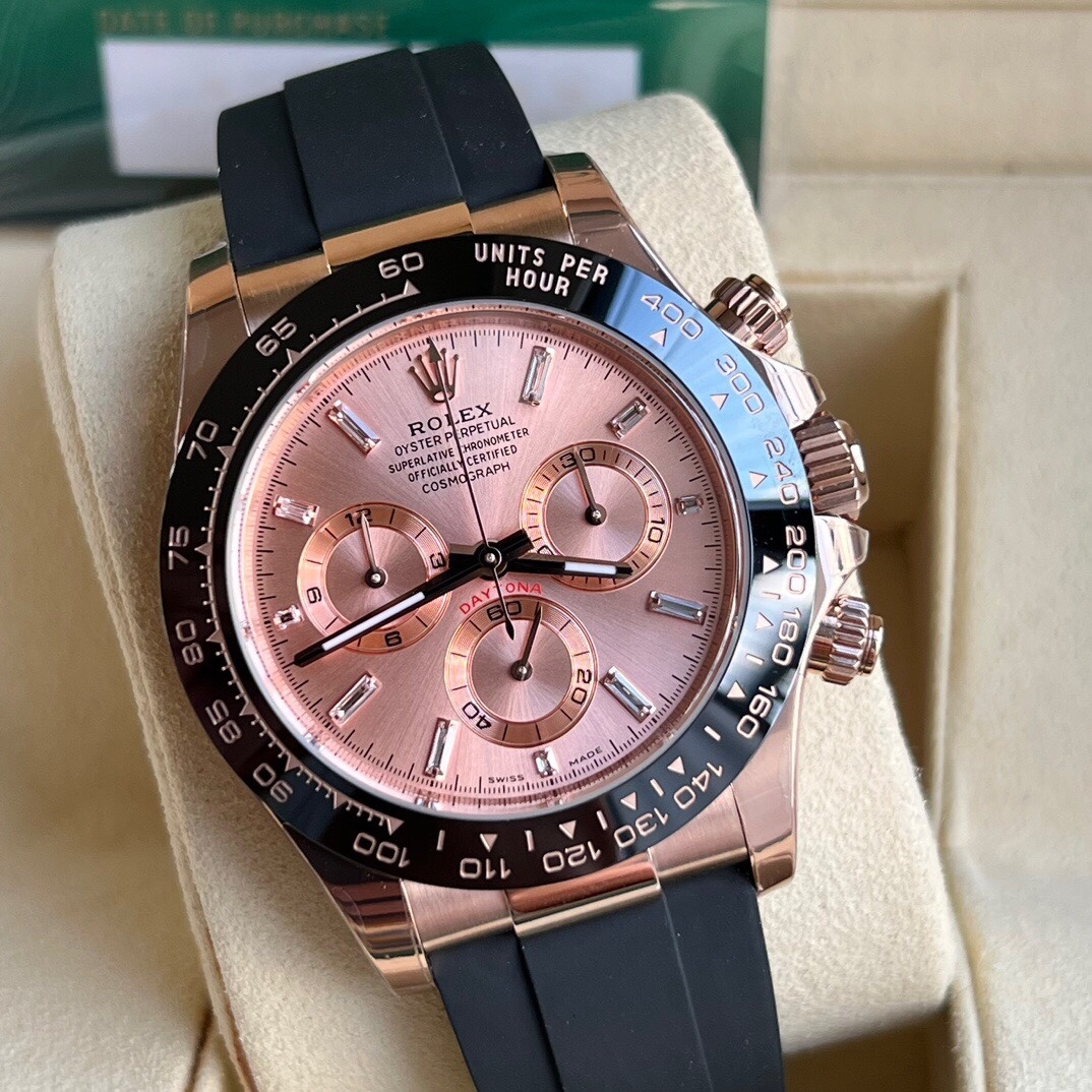 Rolex Cosmograph Daytona Pink Dial Oysterflex Strap Mens Everose Watch 116515LN 116515 NP