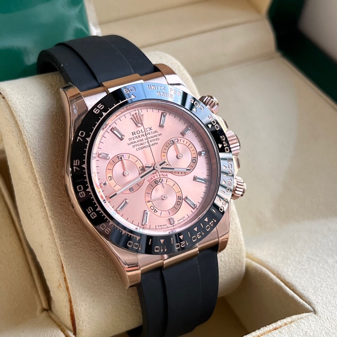 Rolex Cosmograph Daytona Pink Dial Oysterflex Strap Mens Everose Watch 116515LN 116515 NP