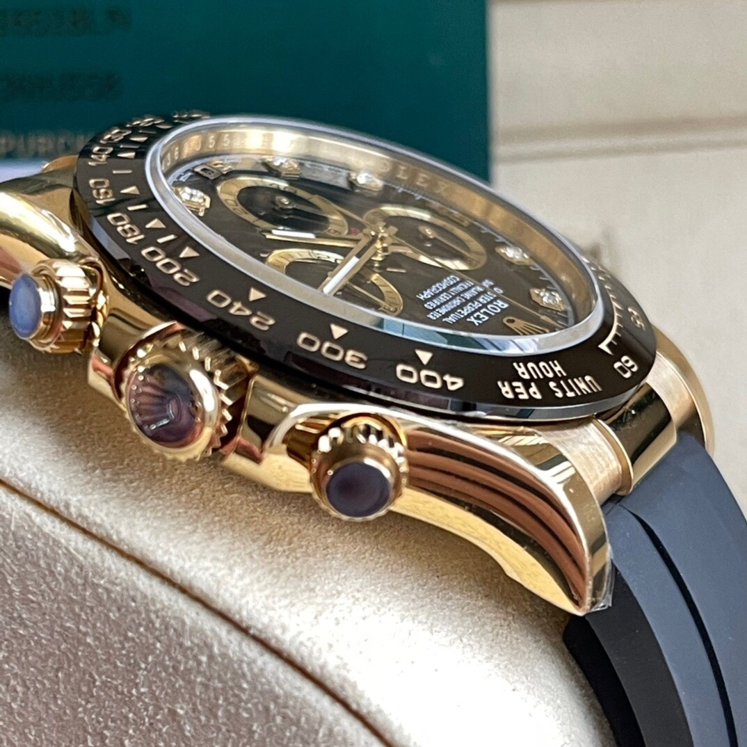 Rolex Daytona Yellow Gold Oyster-Flex Black Diamond Dial 116518LN *2023*