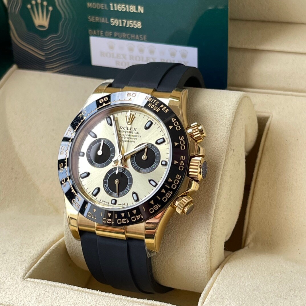Top-grade watches 05829 Rolex Daytona Pikachu Dial 116518LN Black Ceramic 18K Yellow Gold Box Paper