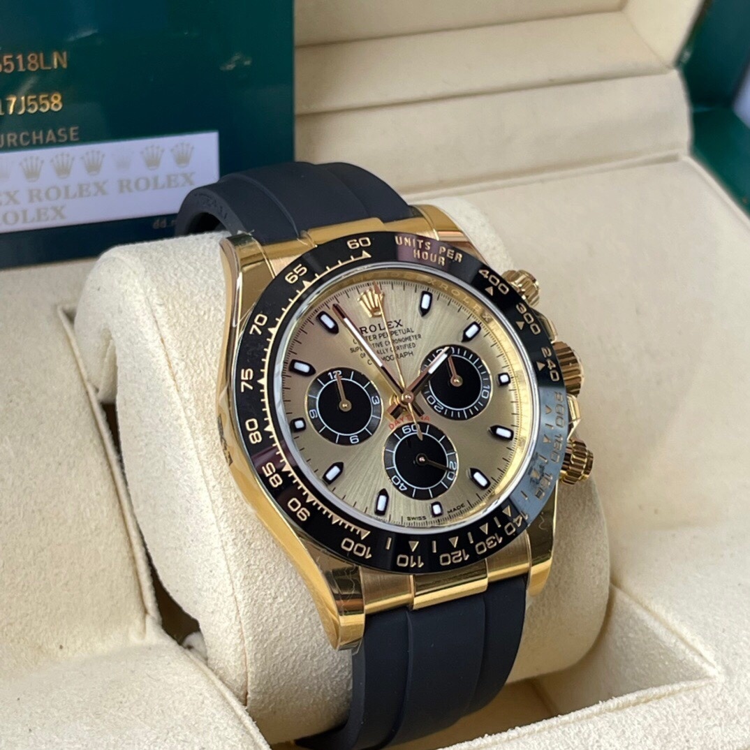 Top-grade watches 05829 Rolex Daytona Pikachu Dial 116518LN Black Ceramic 18K Yellow Gold Box Paper