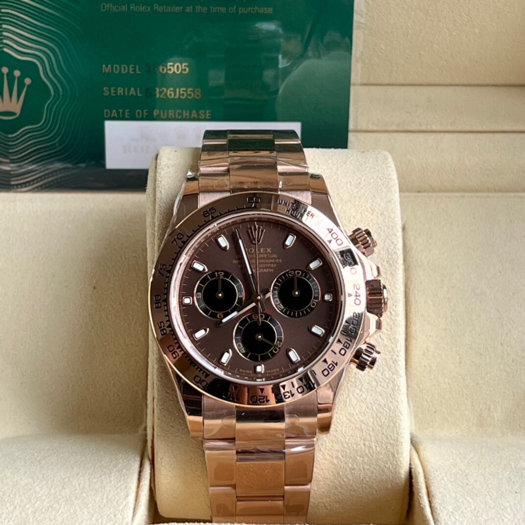 Rolex Daytona 40mm 126505 18k Rose Gold Chocolate Dial