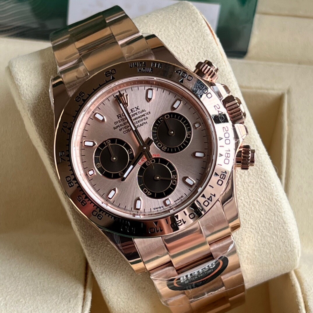 Top-grade watches 05949 Rolex Daytona Cosmograph Rose Gold Sundust Panda 116505