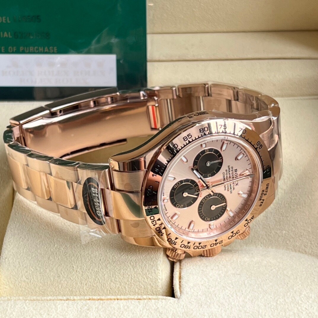 Top-grade watches 05949 Rolex Daytona Cosmograph Rose Gold Sundust Panda 116505