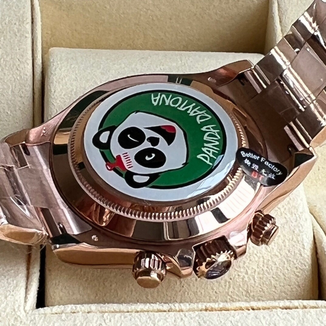 Top-grade watches 05949 Rolex Daytona Cosmograph Rose Gold Sundust Panda 116505