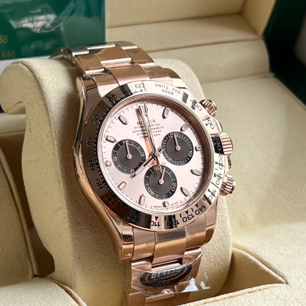 Top-grade watches 05949 Rolex Daytona Cosmograph Rose Gold Sundust Panda 116505
