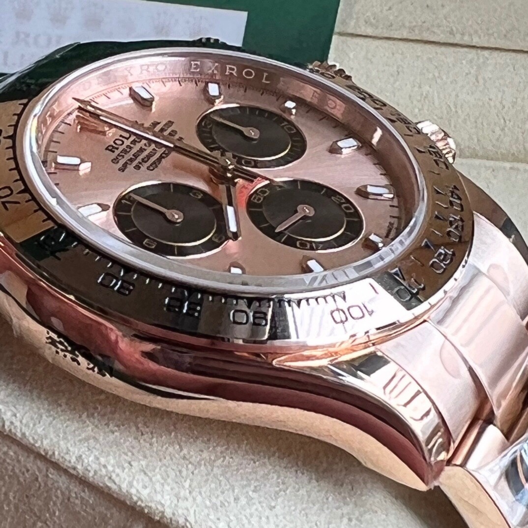 Top-grade watches 05949 Rolex Daytona Cosmograph Rose Gold Sundust Panda 116505