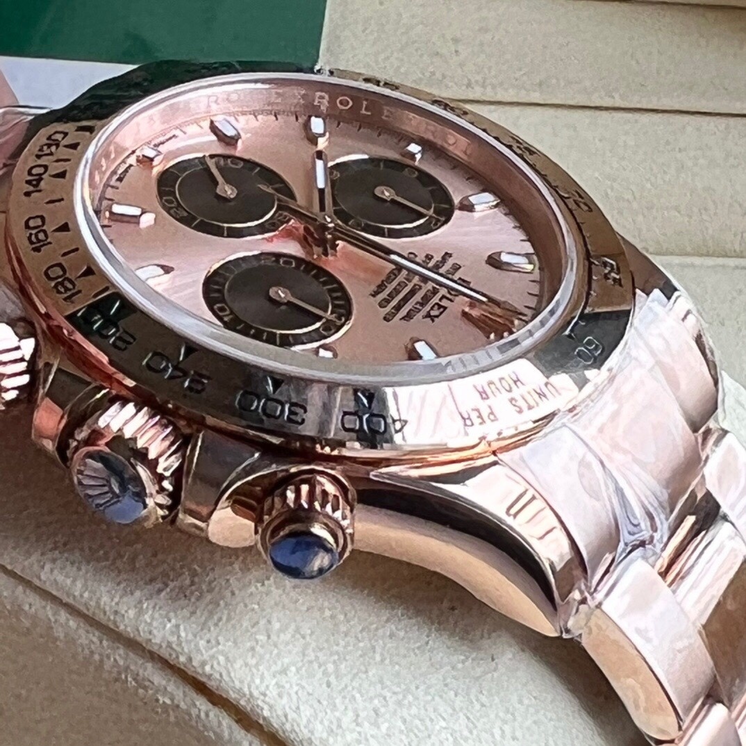 Top-grade watches 05949 Rolex Daytona Cosmograph Rose Gold Sundust Panda 116505