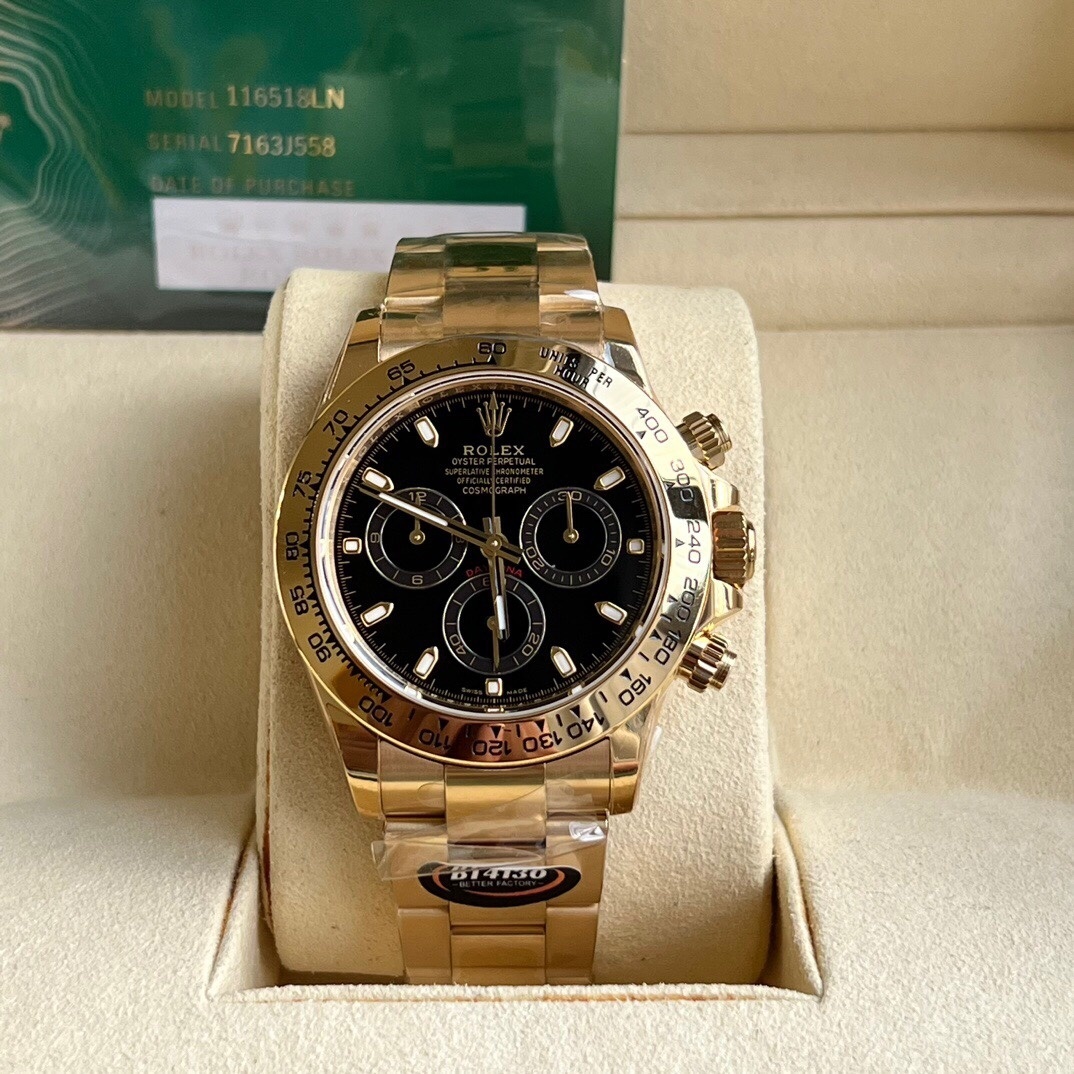 Rolex Cosmograph Daytona 116508 Yellow Gold Oyster Black Index Dial 40mm Watch