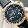 Patek Philippe Grand Complications 6104R-001 Rep 1:1 Watch Rose Gold Case Black Galaxy Dial Leather Strap