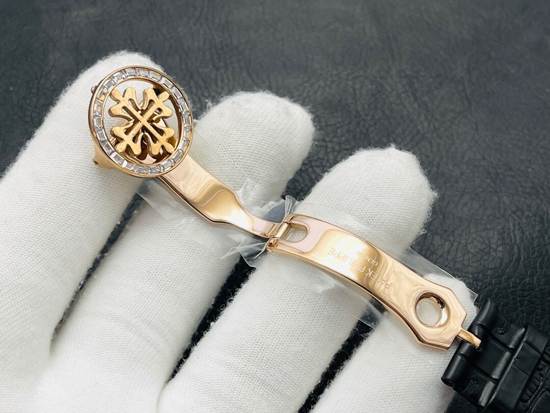 Patek Philippe Grand Complications 6104R-001 Rep 1:1 Watch Rose Gold Case Black Galaxy Dial Leather Strap