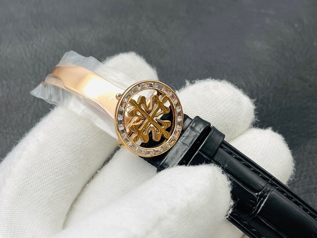 Patek Philippe Grand Complications 6104R-001 Rep 1:1 Watch Rose Gold Case Black Galaxy Dial Leather Strap