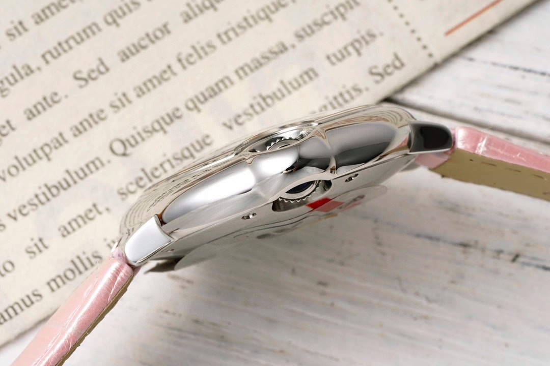 Cartier Ballon Bleu De Cartier Watch 3489 Pink Dial Stainless Steel Leather