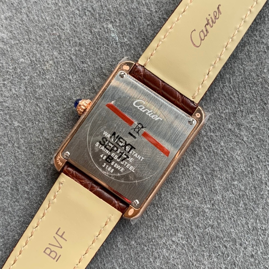 Cartier Tank Solo 3168 24mm Custom Diamond Bezel 18k Rose Gold
