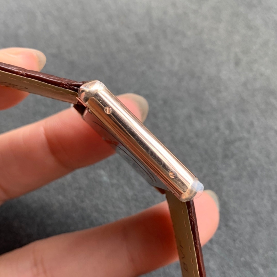 Cartier Tank Solo 3168 24mm Custom Diamond Bezel 18k Rose Gold