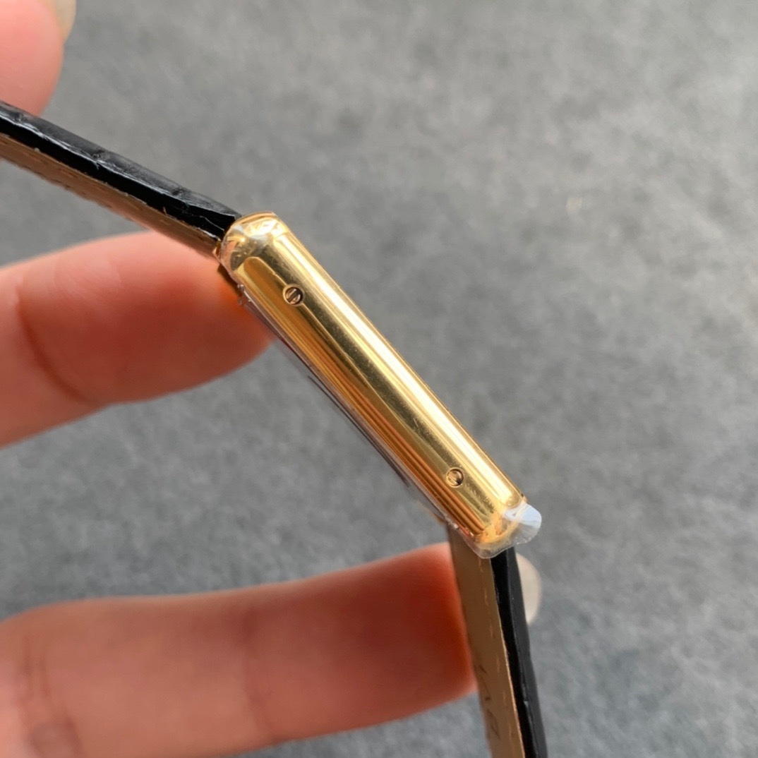 Cartier Tank Solo 18K Yellow Gold Women's Watch W1018755 Custom Diamond Bezel