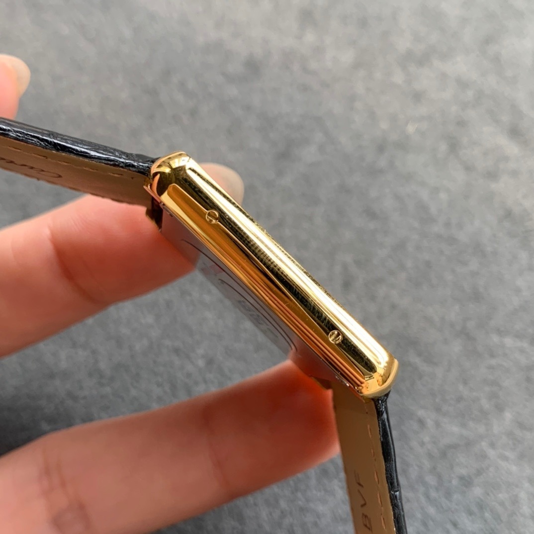 Cartier Tank Solo 18K Yellow Gold Women's Watch W1018755 Custom Diamond Bezel