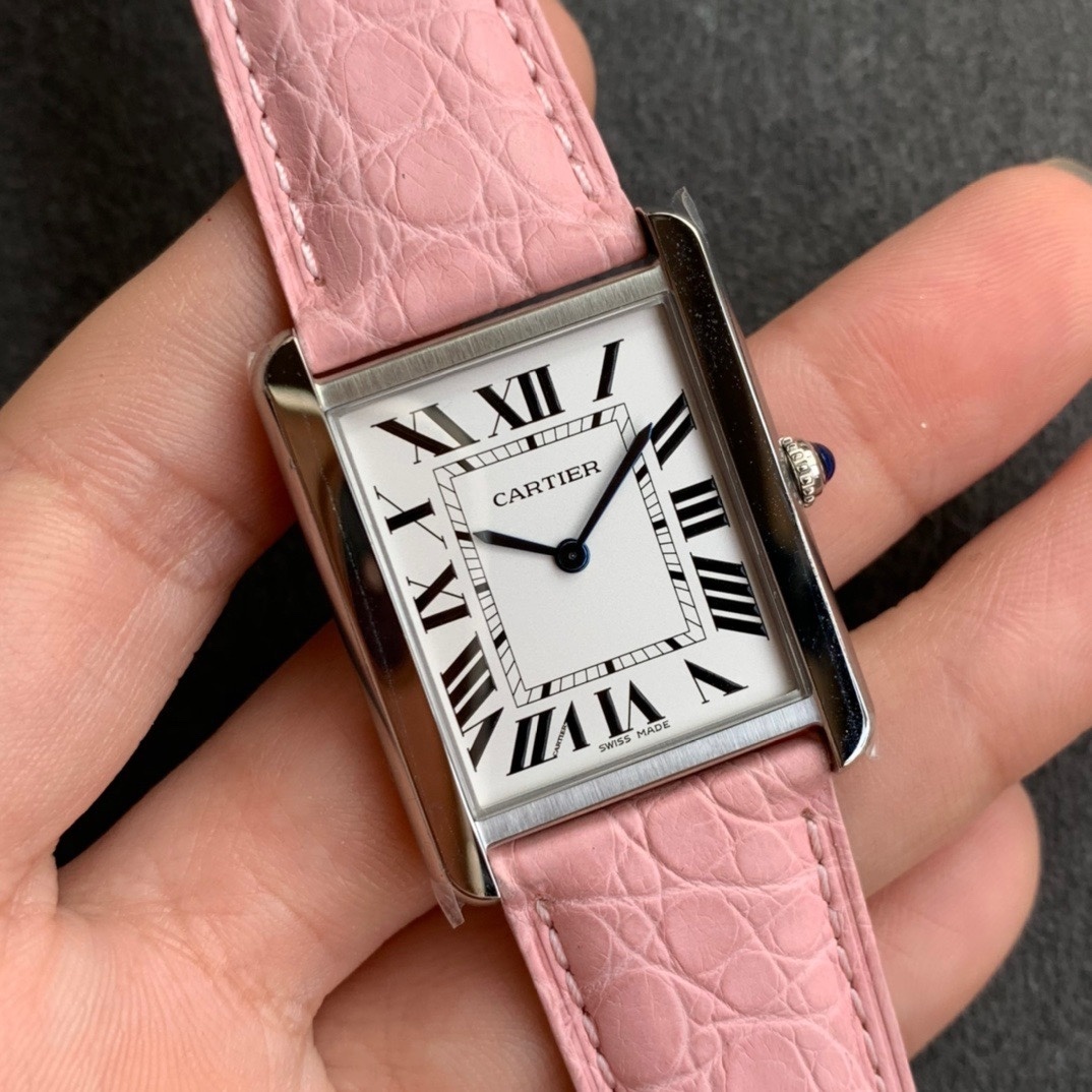 Cartier Tank Solo Pink Dial Beautilful Pink dial and Pink strap