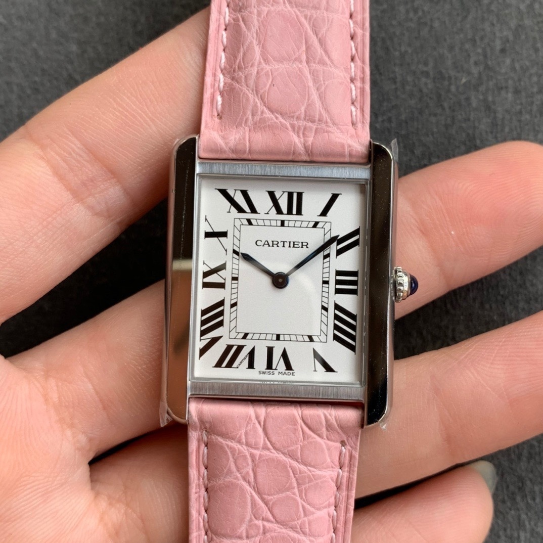 Cartier Tank Solo Pink Dial Beautilful Pink dial and Pink strap
