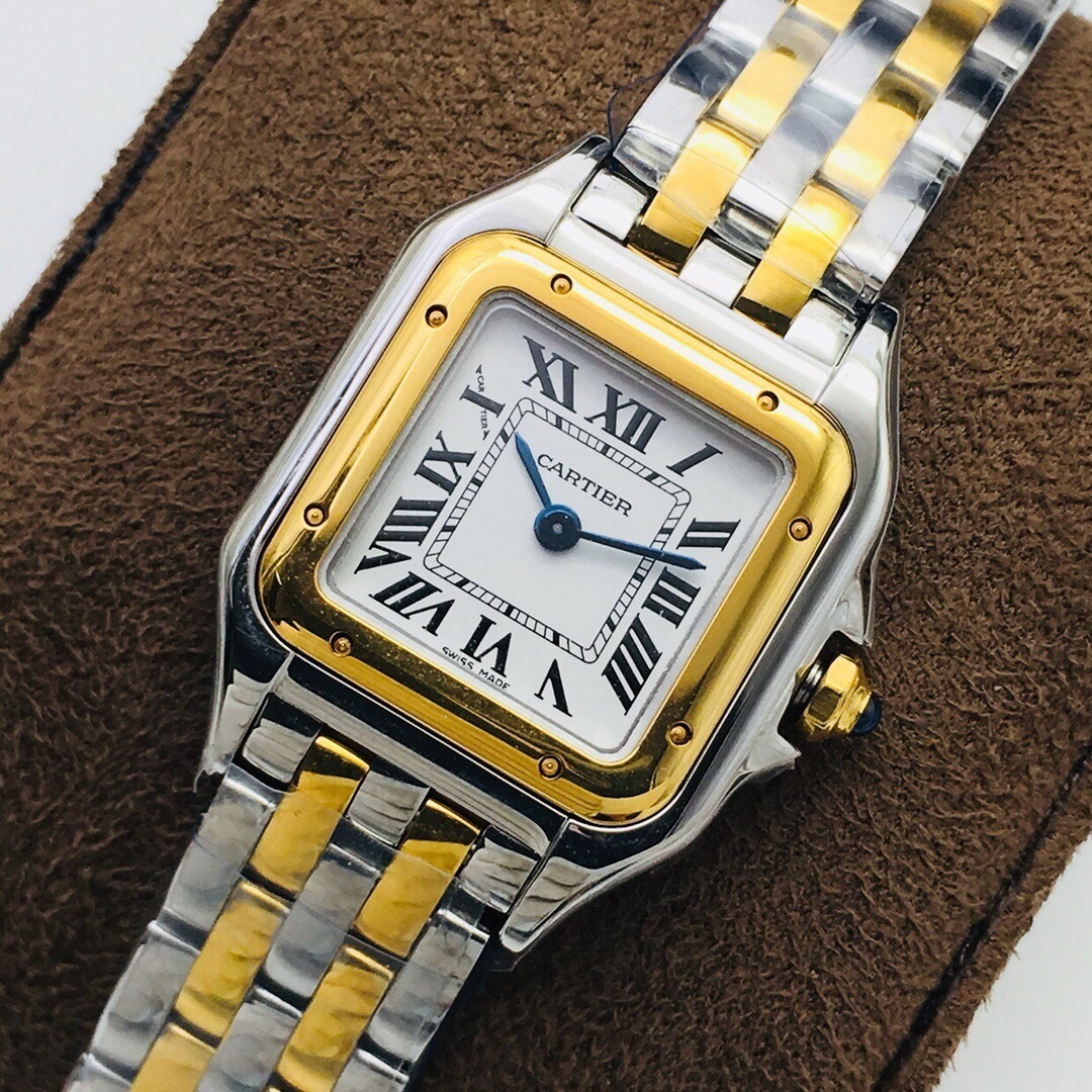 Cartier Panthere Medium 18K Two Tone Silver Dial W2PN0007 Box Papers