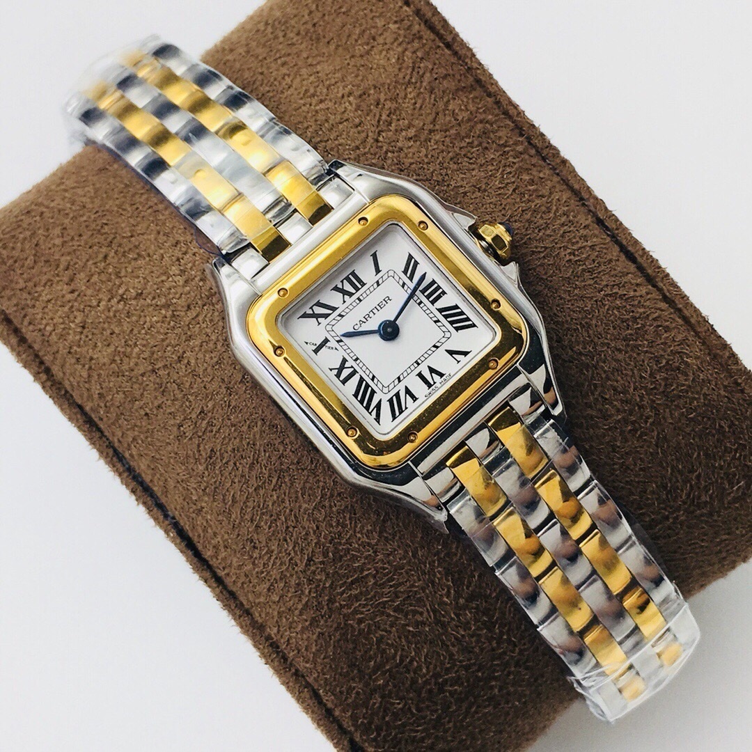 Cartier Panthere Medium 18K Two Tone Silver Dial W2PN0007 Box Papers