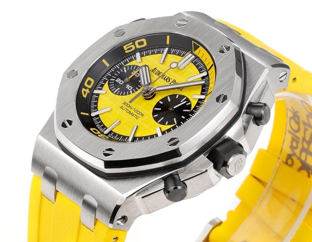 Audemars Piguet Royal Oak Offshore Diver Chronograph 42mm Men’s Watch – Ref: 26703ST.OO.A051CA.01 – Yellow Dial, Yellow Rubber Strap Audemars Piguet Royal Oak Offshore Diver Chronograph 42mm Men’s Watch – Ref: 26703ST.OO.A051CA.01 – Yellow Dial, Yellow Rubber Strap