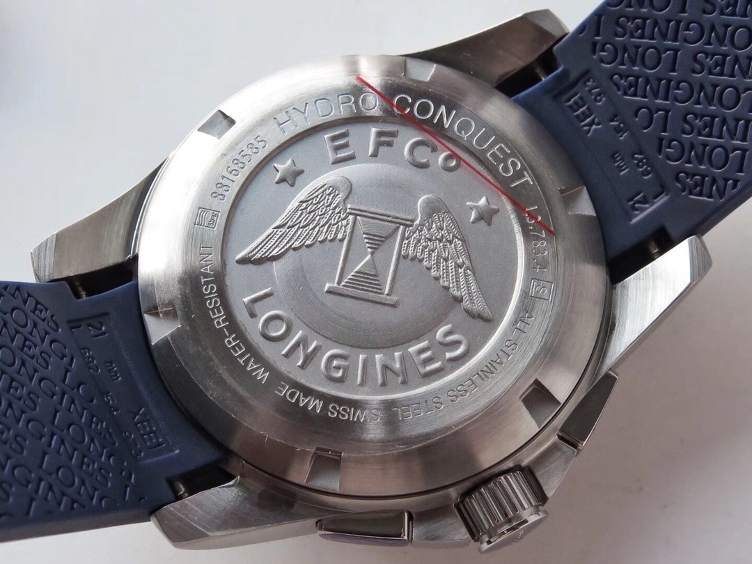 Longines  HydroConquest Automatic Chronograph Blue Dial Blue Rubber Strap Men's Watch L3.783.4.96.9