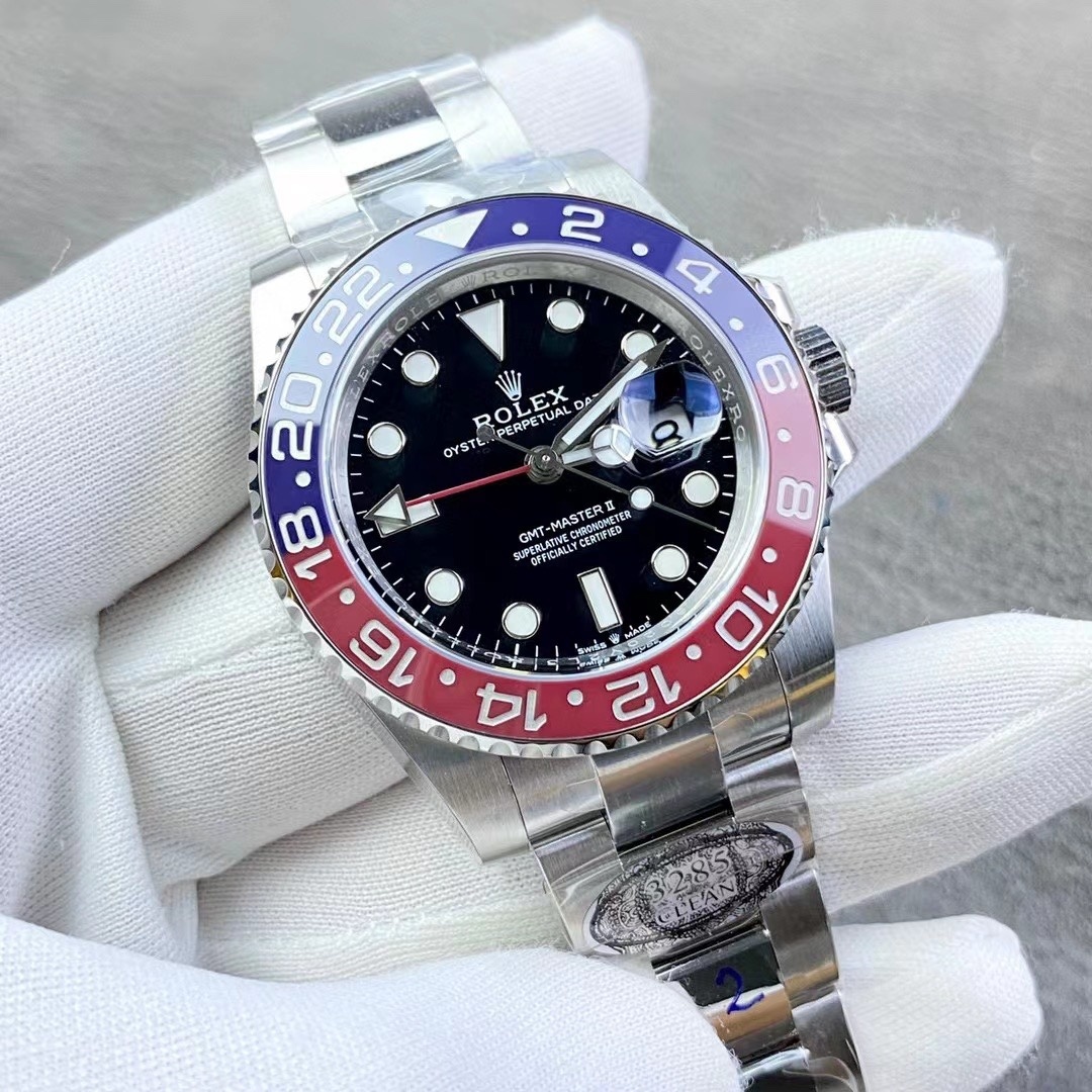 Top-grade watches 07439 Rolex GMT Master II Pepsi 126710BLRO Oyster Bracelet Complete Set