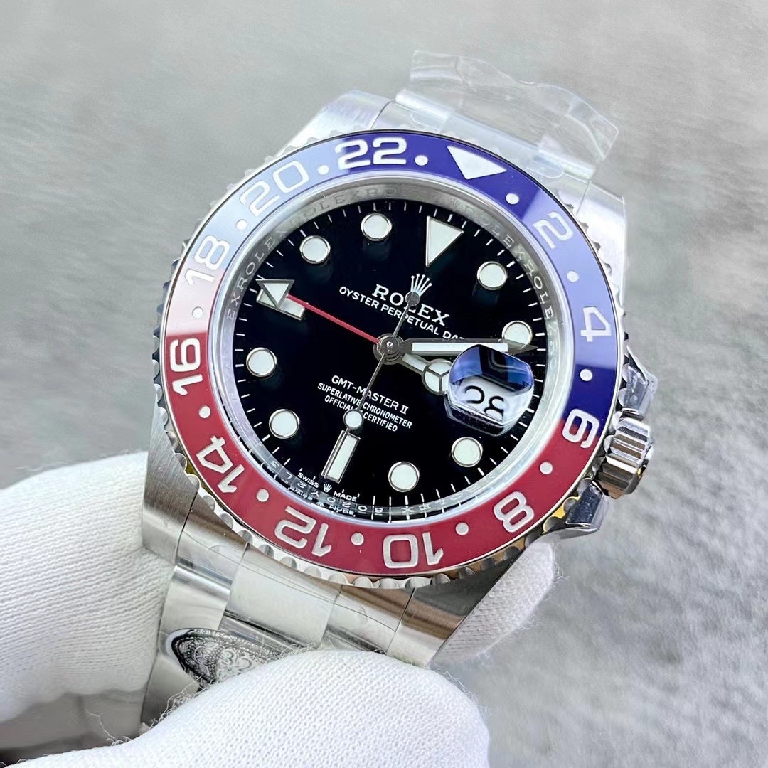 Top-grade watches 07439 Rolex GMT Master II Pepsi 126710BLRO Oyster Bracelet Complete Set