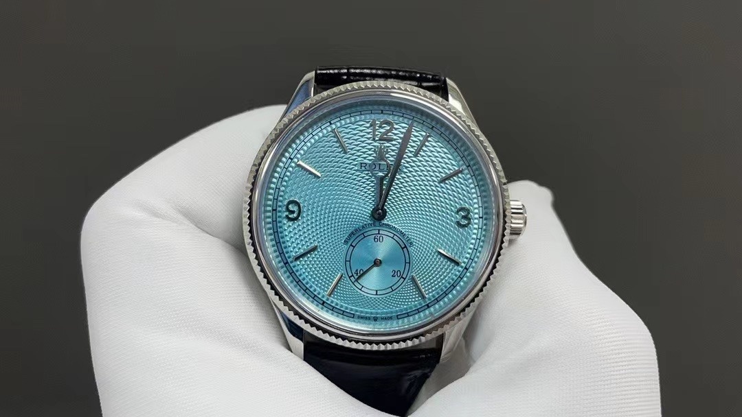 Rolex 1908 NEW 2025 1908 39mm 52506 Platinum Ice Blue Guilloché Rice-Grain Motif Dial