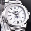 Patek Philippe Nautilus Annual Calendar 40.5mm Watch – Ref: 5726/1A-010 – Silver White Moon-Phase Dial, Stainless Steel Bracelet