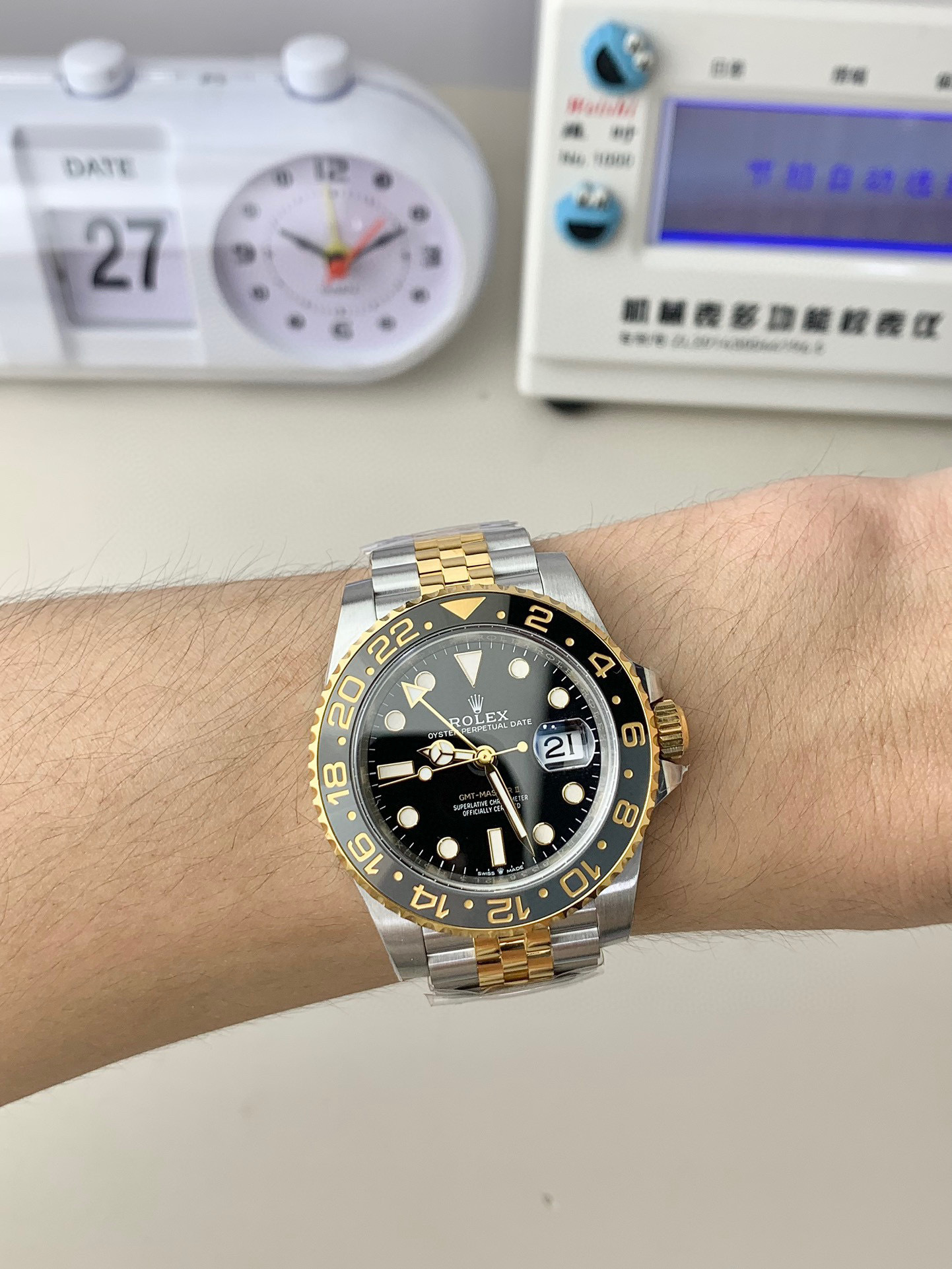 Top-grade watches 07856 Rolex GMT-Master II 40mm, Black Dial, Jubilee Two-Tone 126713GRNR Mint 2023+