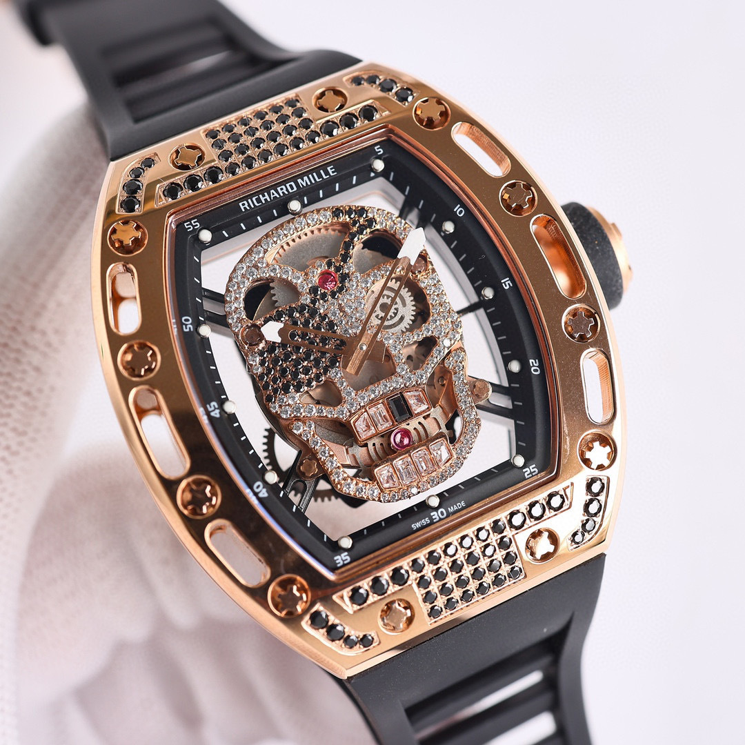 Richard Mille 1:1 RM 052 Skull Tourbillon gold-plated watch