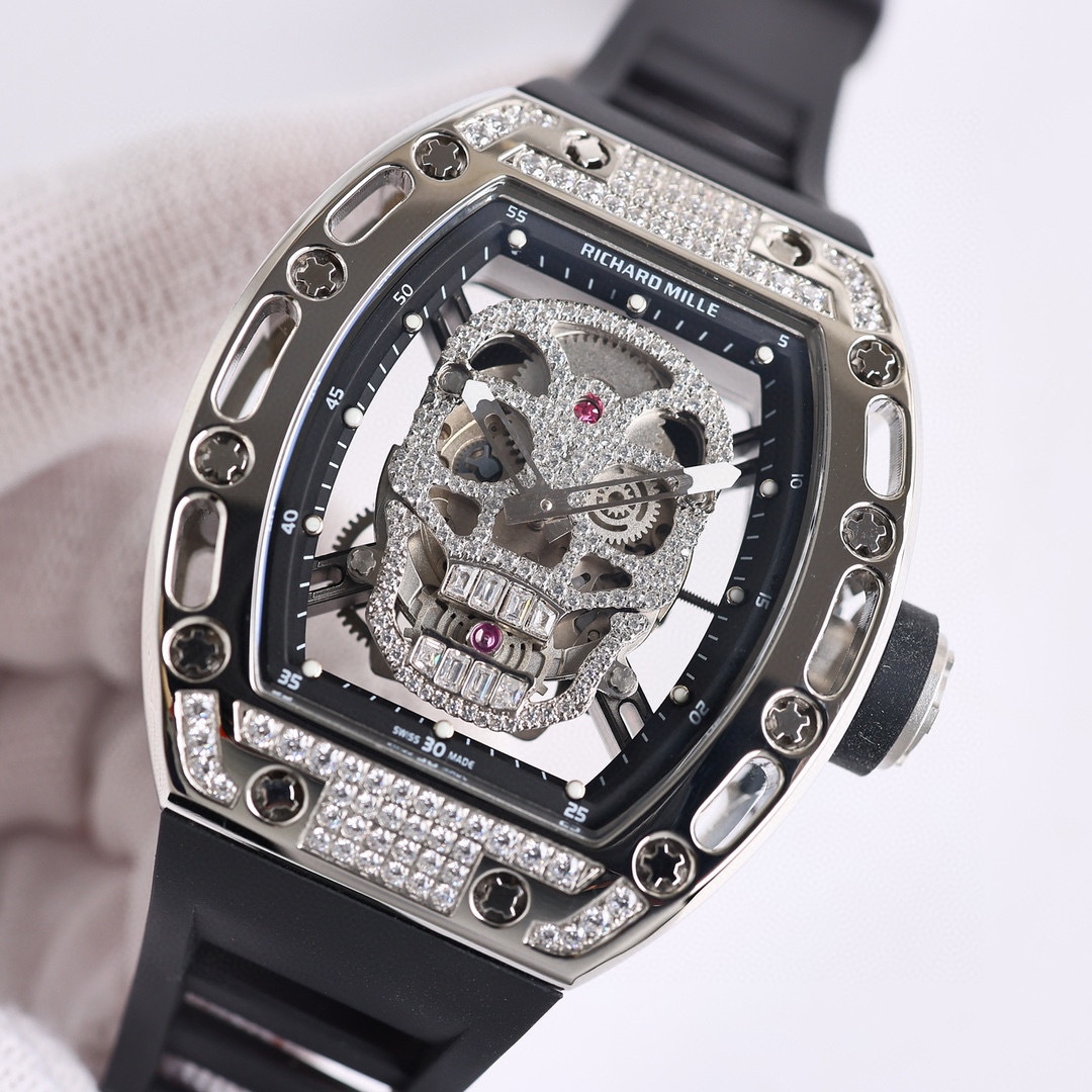 Top-grade watches 07939 Richard Mille Replica 1:1 RM052 Skull Diamond Diamond Watch
