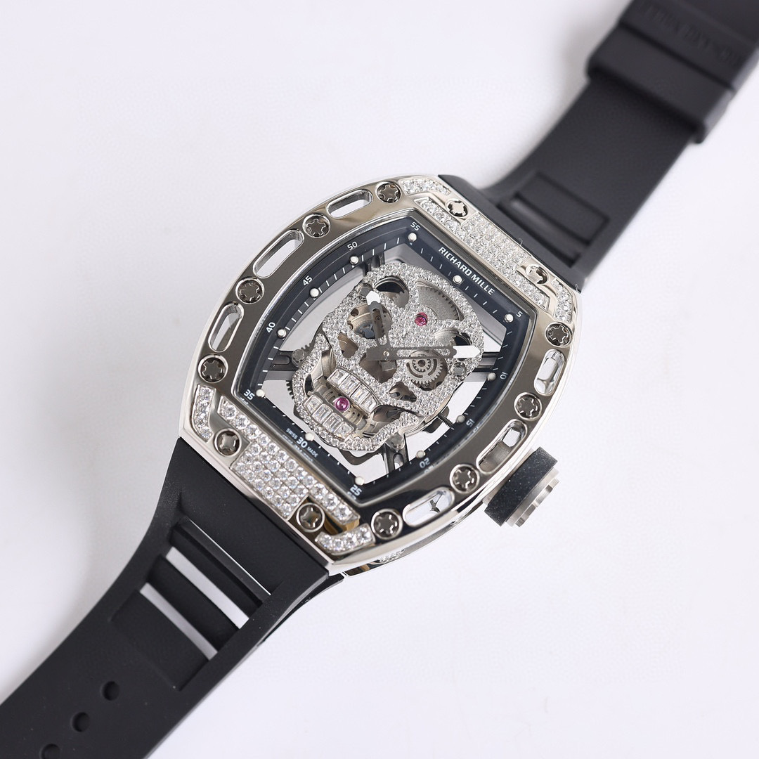 Top-grade watches 07939 Richard Mille Replica 1:1 RM052 Skull Diamond Diamond Watch