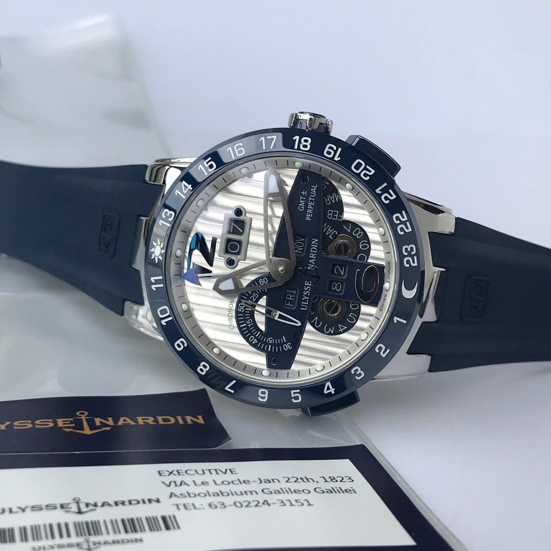 Top-grade watches 08039 Ulysse Nardin Executive EL Toro White Dial in Steel Replica