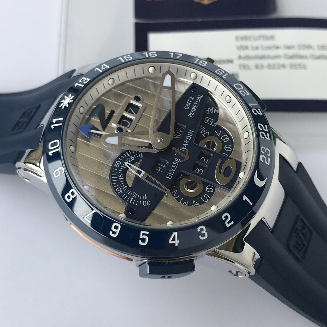 Top-grade watches 08039 Ulysse Nardin Executive EL Toro White Dial in Steel Replica