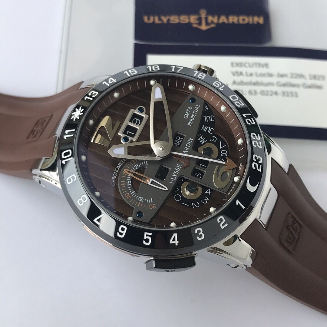 Top-grade watches 08049 Ulysse Nardin El Toro Perpetual Calendar GMT ± Rose Gold 43mm Limited 500 322-00 Mo