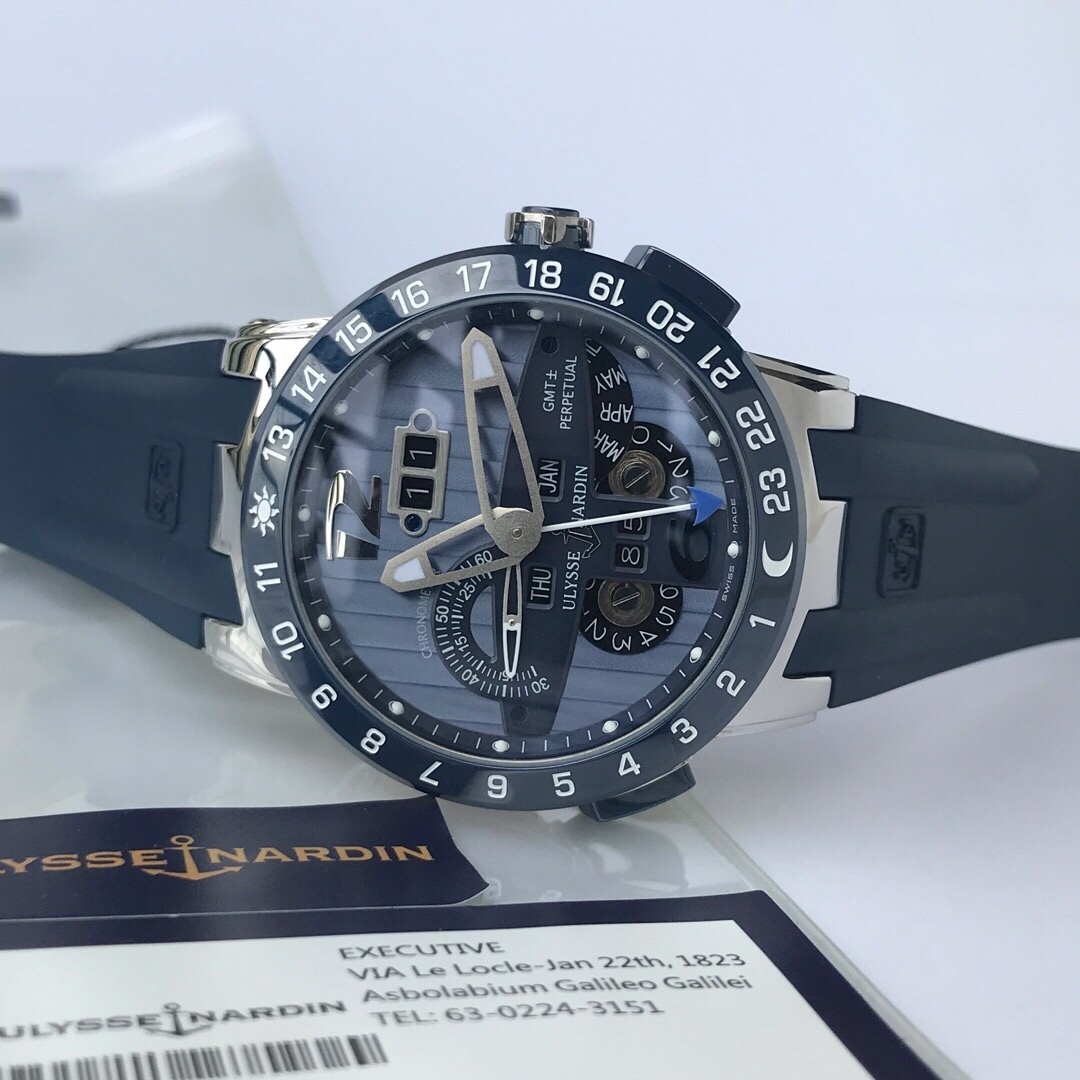 Top-grade watches 08059 Ulysse Nardin Executive EL Toro White Dial in Steel Replica