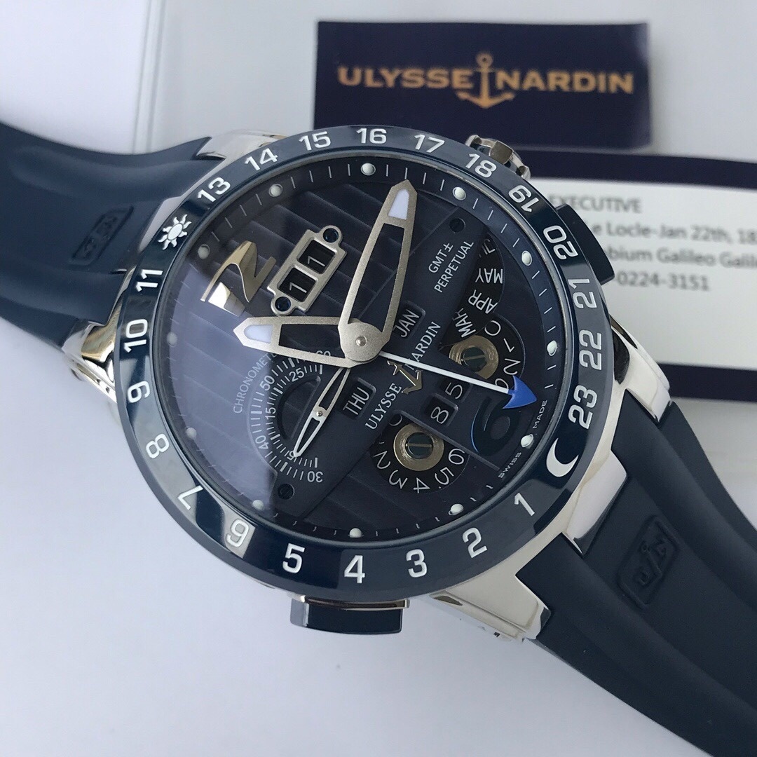 Top-grade watches 08059 Ulysse Nardin Executive EL Toro White Dial in Steel Replica