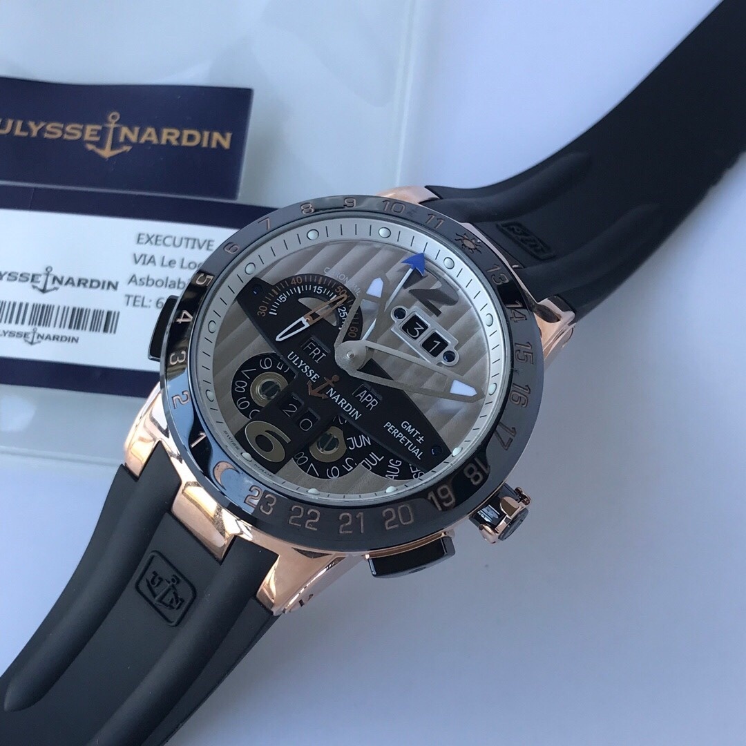 Top-grade watches 08119 Ulysse Nardin El Toro / Black Toro Executive El Toro GMT Perpetual Limited Edition 18K Rose Gold 43